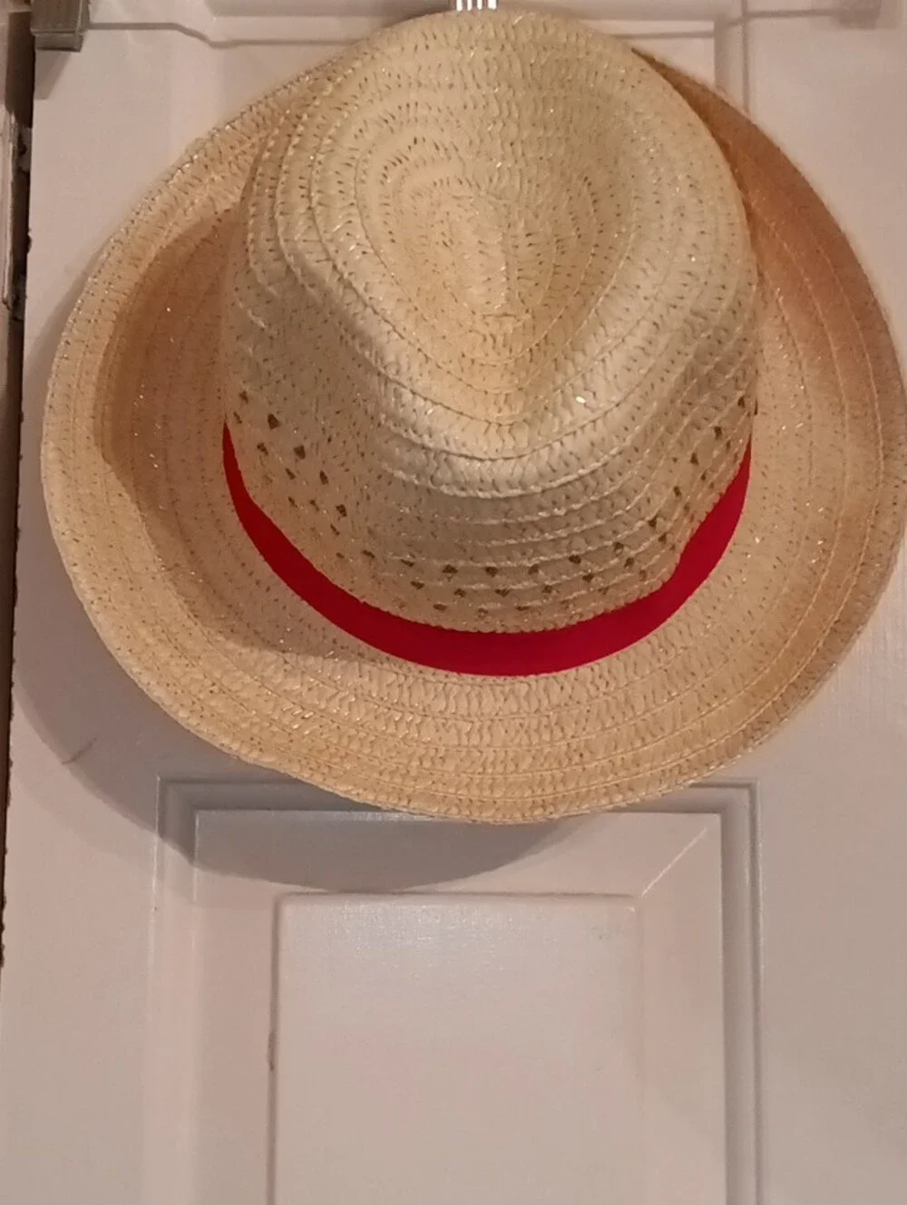 Straw Fedora Hat with Pink Band